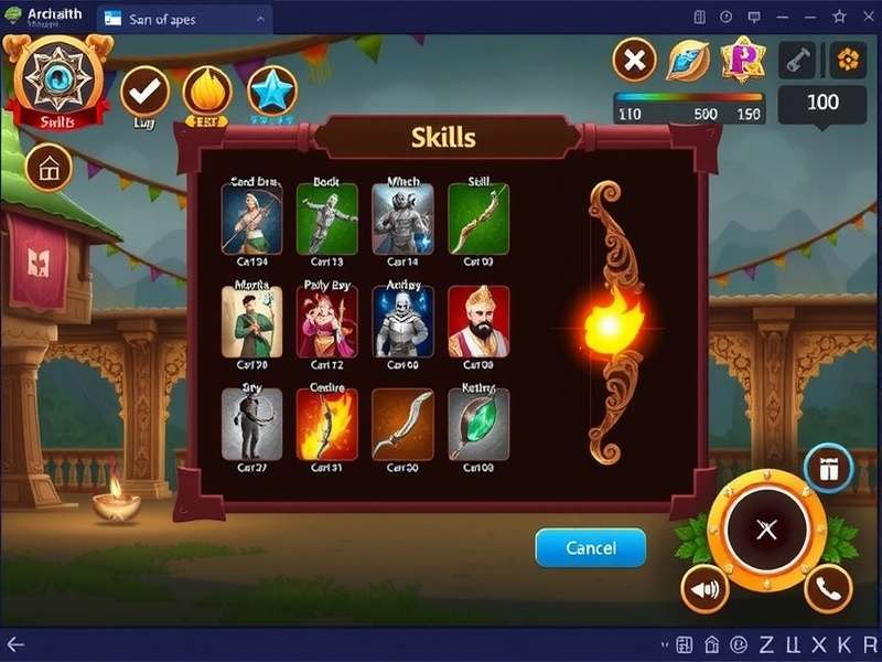 Archero Warpath Bow Legend skills selection screen